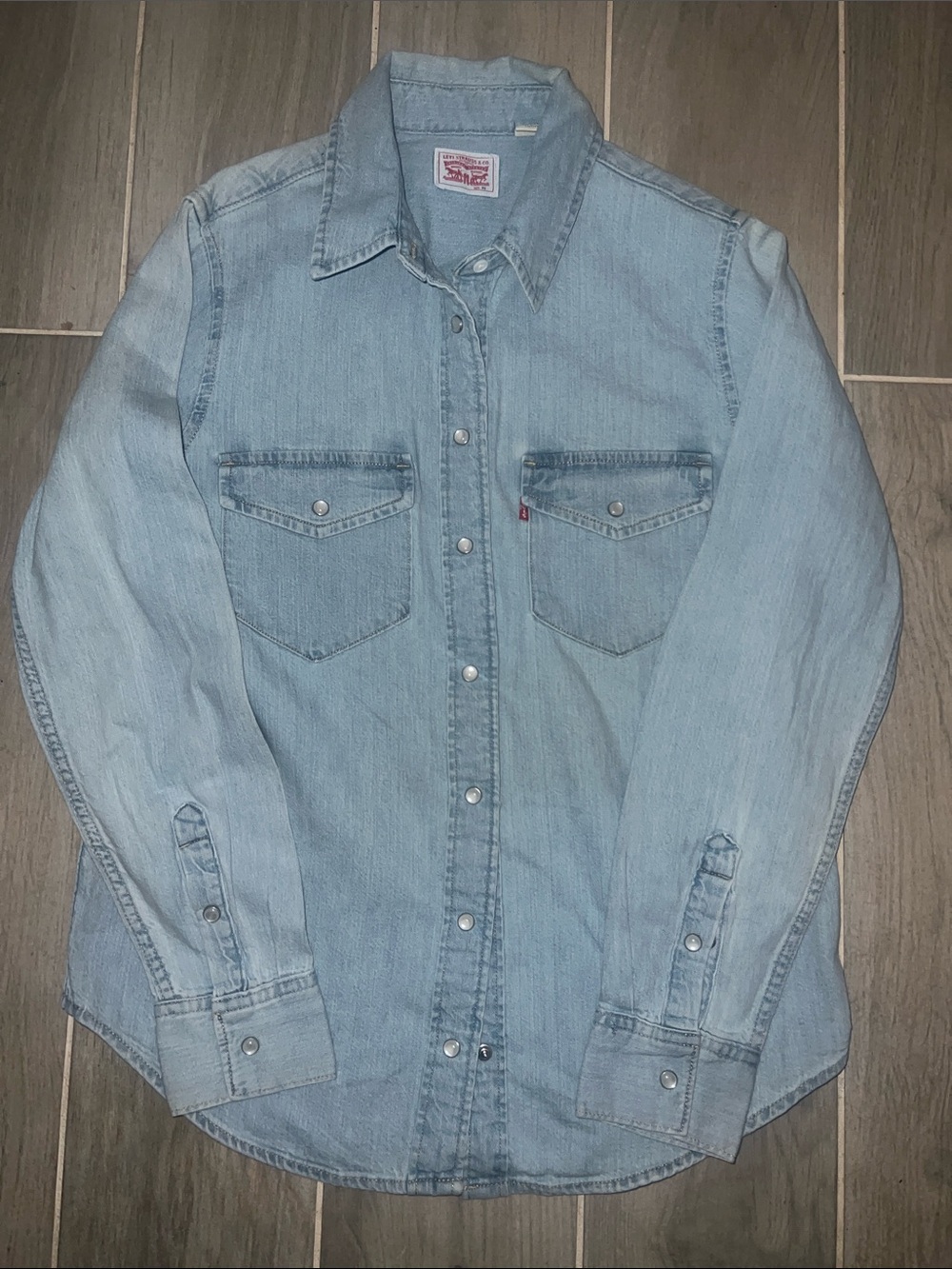 Levi's Light Blue Denim Western Snap Shirt
